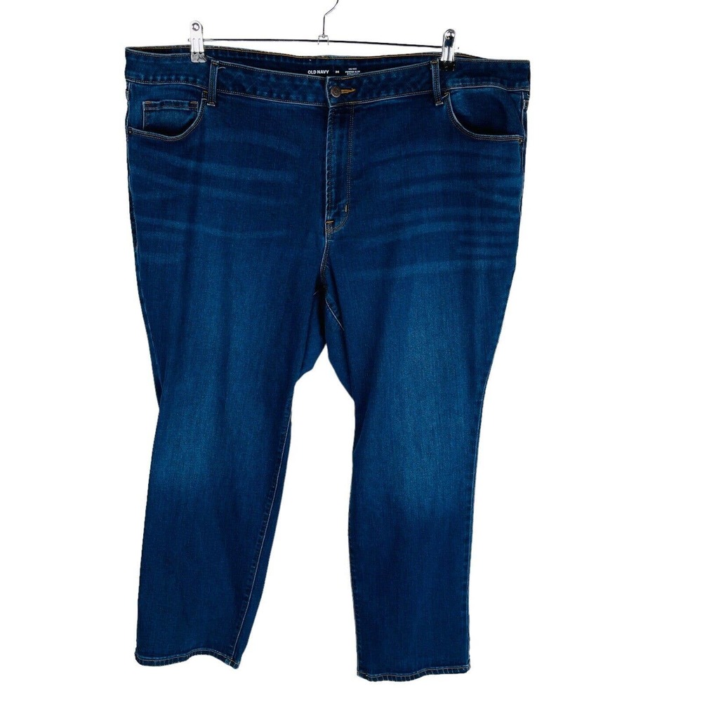 Old‎ Navy Womans Sz 26 Mid Rise Power Slim Straight Stretch Jeans Blue Denim